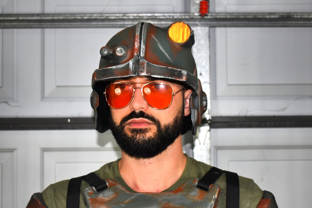 Combat Armor Helmet - Full Helmet Kit - Thermoformed - Glow-In-The-Dark Headlamp