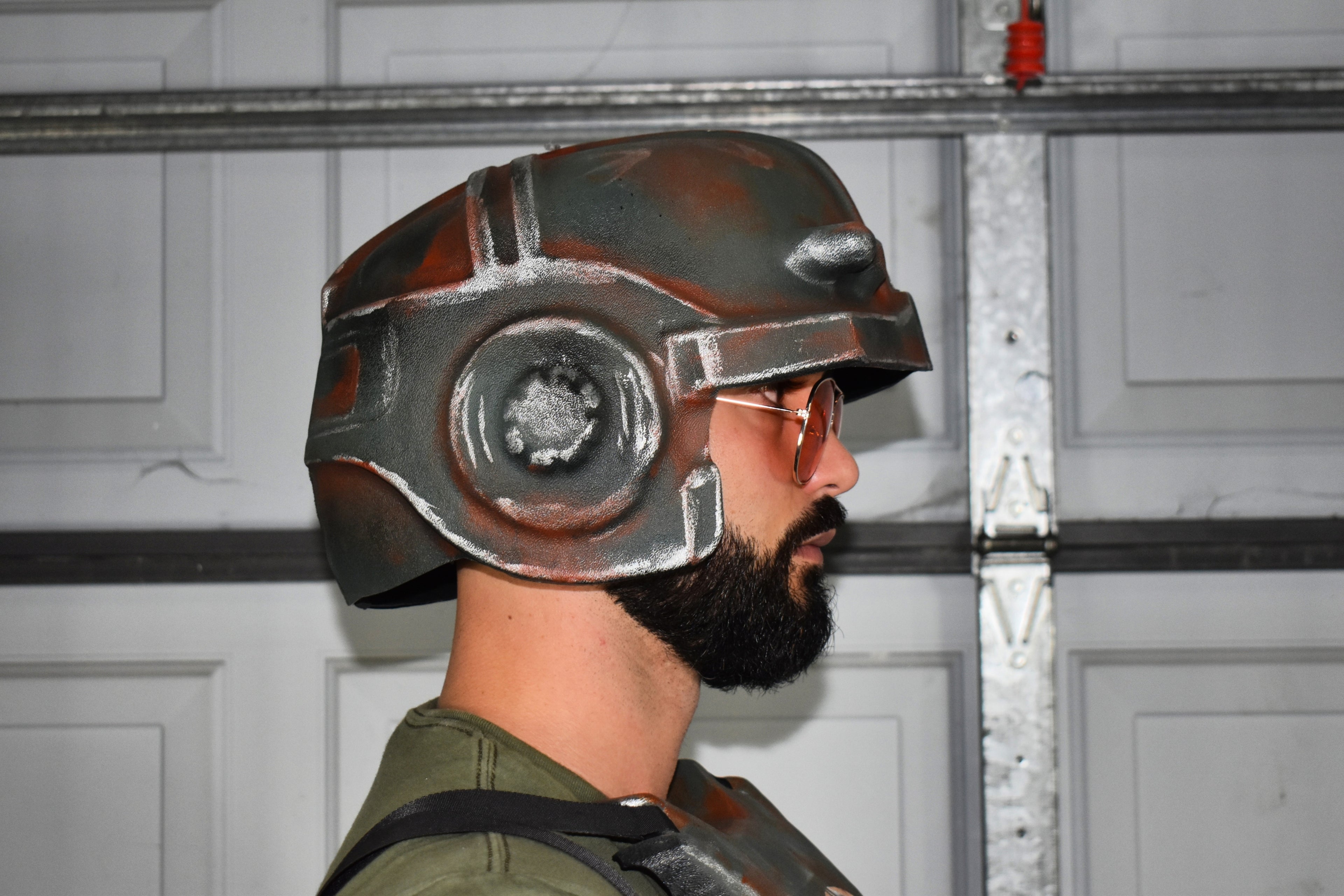 Combat Armor Helmet - Full Helmet Kit - Thermoformed - Glow-In-The-Dark Headlamp