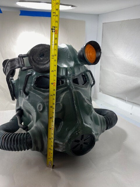 T60 Power Armor Helmet (Pre-War Military Green Paint) - Cosplay Replica - Glow in the Dark Lamp - Vacuum-Formed + Hand-Painted & Weathered