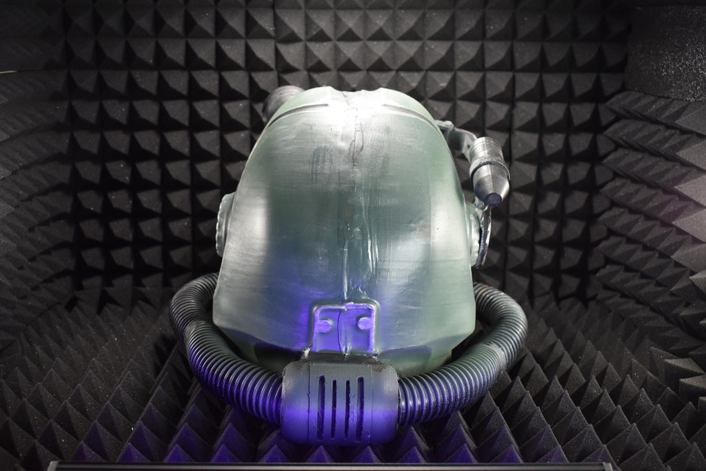 T60 Power Armor Helmet (Pre-War Military Green Paint) - Cosplay Replica - Glow in the Dark Lamp - Vacuum-Formed + Hand-Painted & Weathered