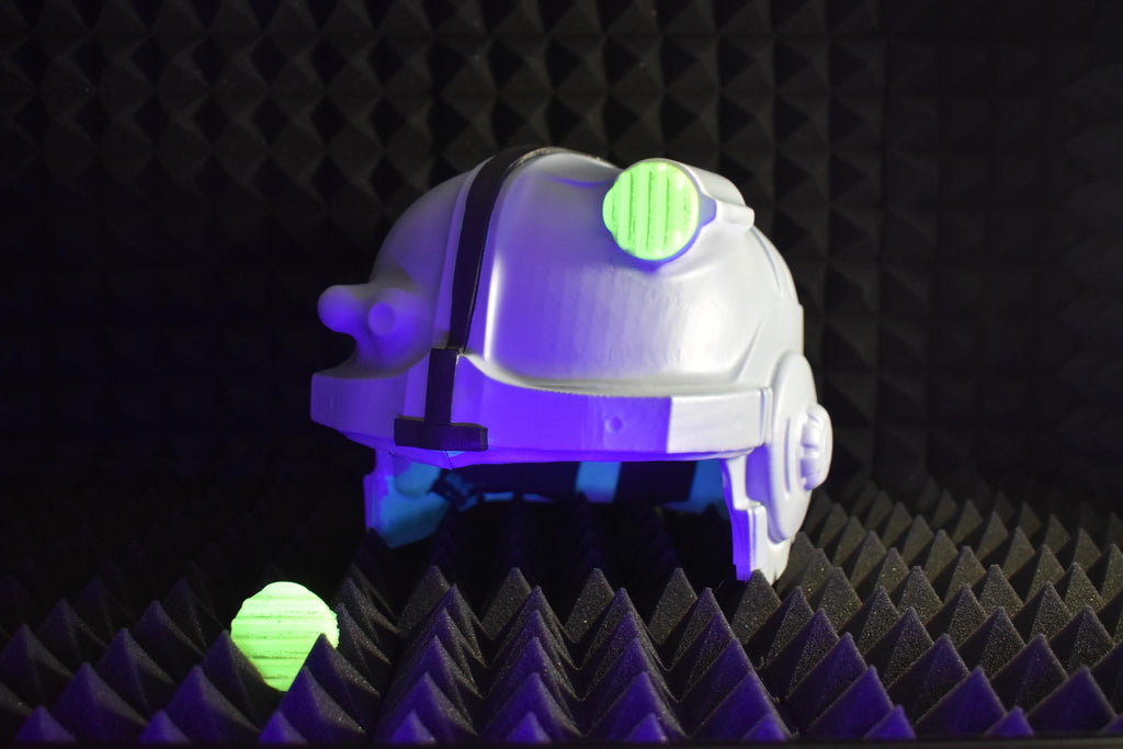Combat Armor HELMET - Full Helmet Kit - (UNASSEMBLED) - DIY Cosplay - Vacuum-Formed - Full Kit & Glow-In-The-Dark Headlamp
