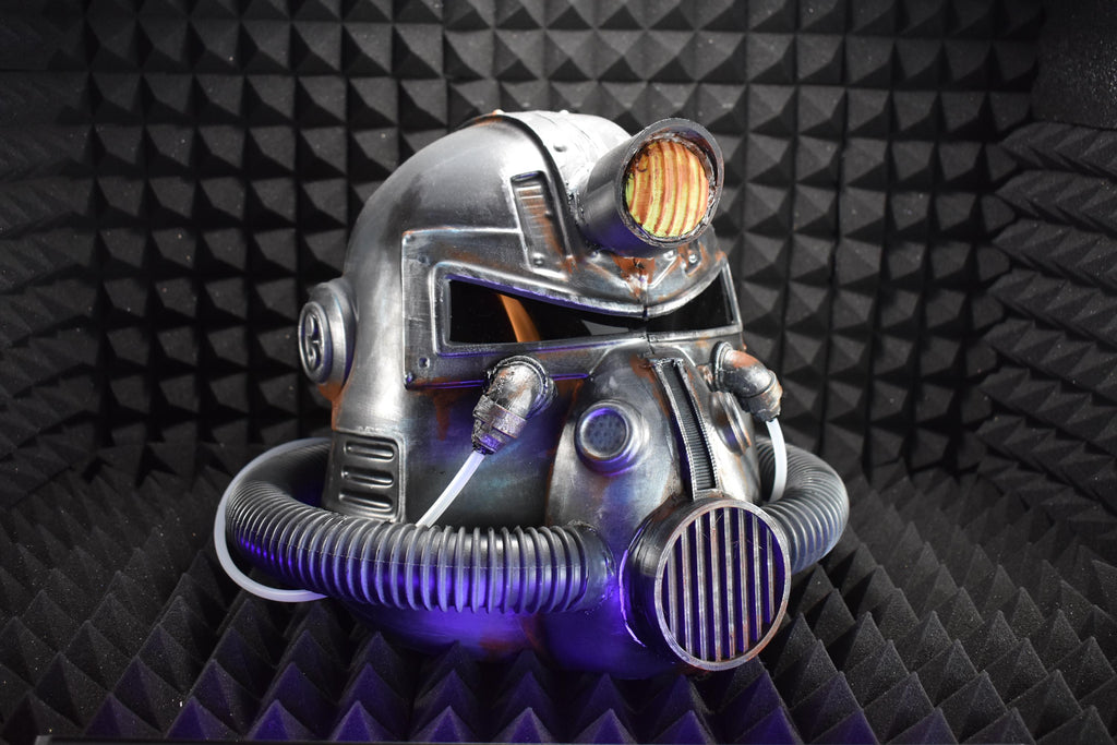T51b Power Armor Helmet - Cosplay Armor - Glow in the Dark Lamp - Vacuum-Formed + Hand-Painted & Weathered