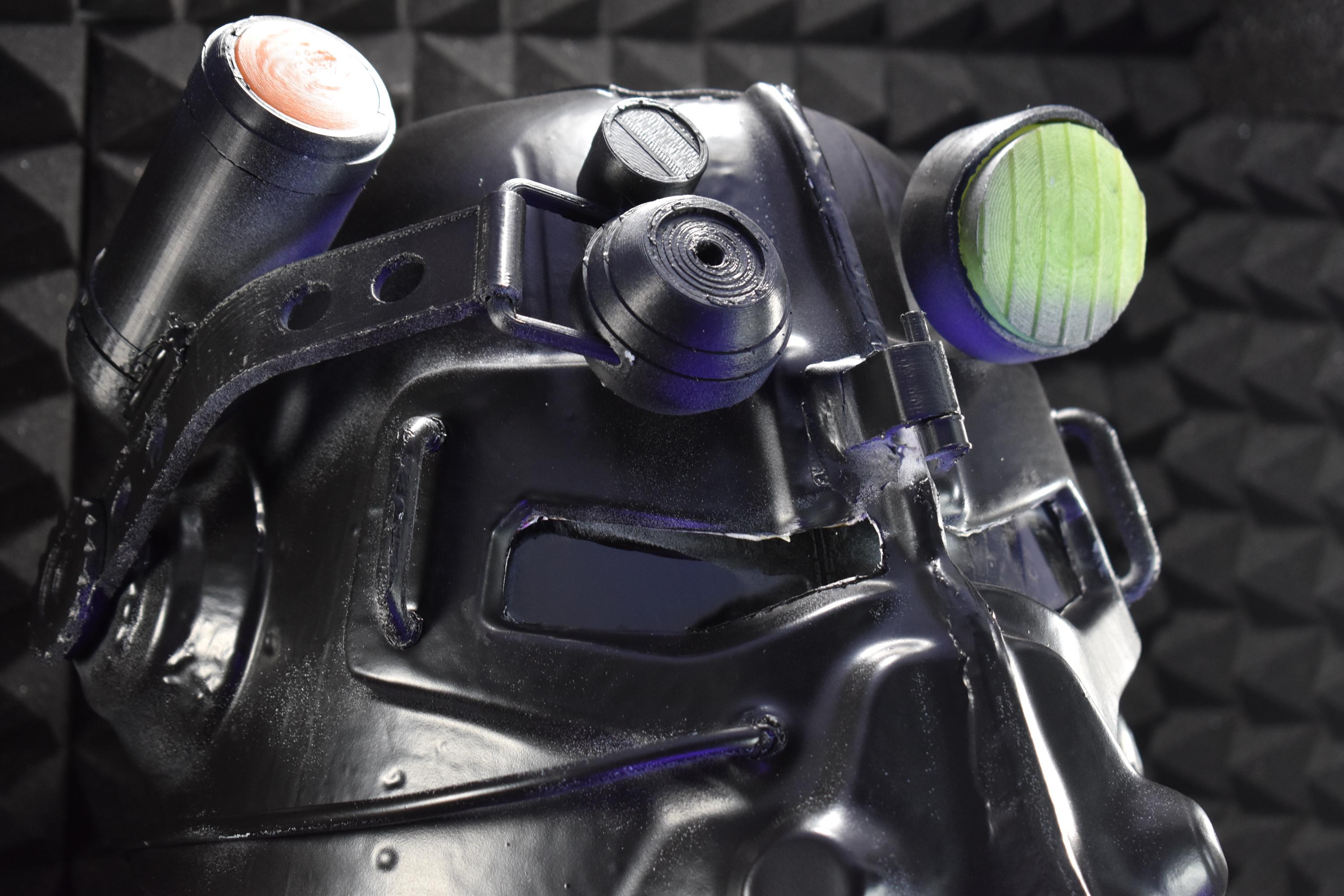 T45d Power Armor Helmet | Cosplay DIY Kit | Glow in the Dark Lamp - Assembled | Unpainted