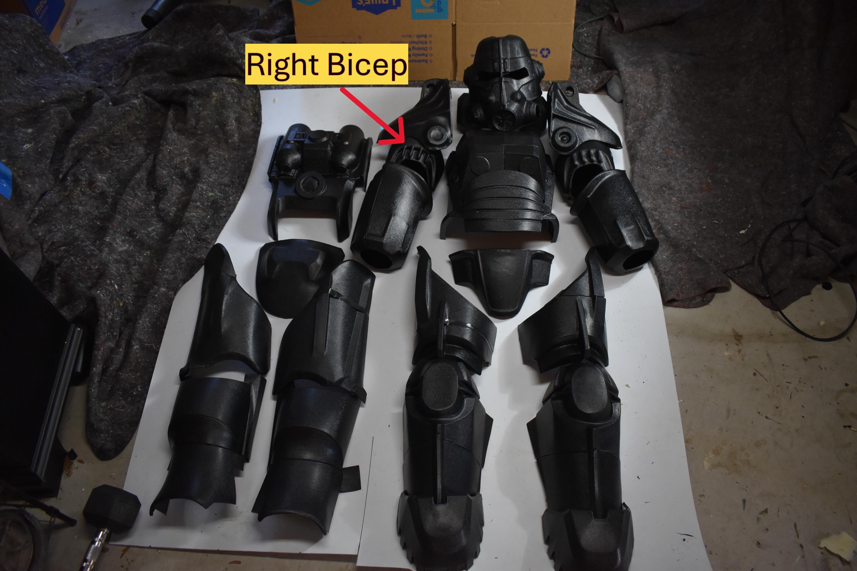 T-45D Power Armor Right Bicep  DIY Cosplay Armor Kit (Unassembled) | Fallout-Inspired Vacuum-Formed ABS Shell