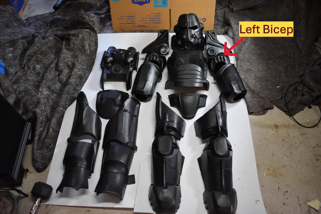 T-45D Power Armor Left Bicep  DIY Cosplay Armor Kit (Unassembled) | Fallout-Inspired Vacuum-Formed ABS Shell