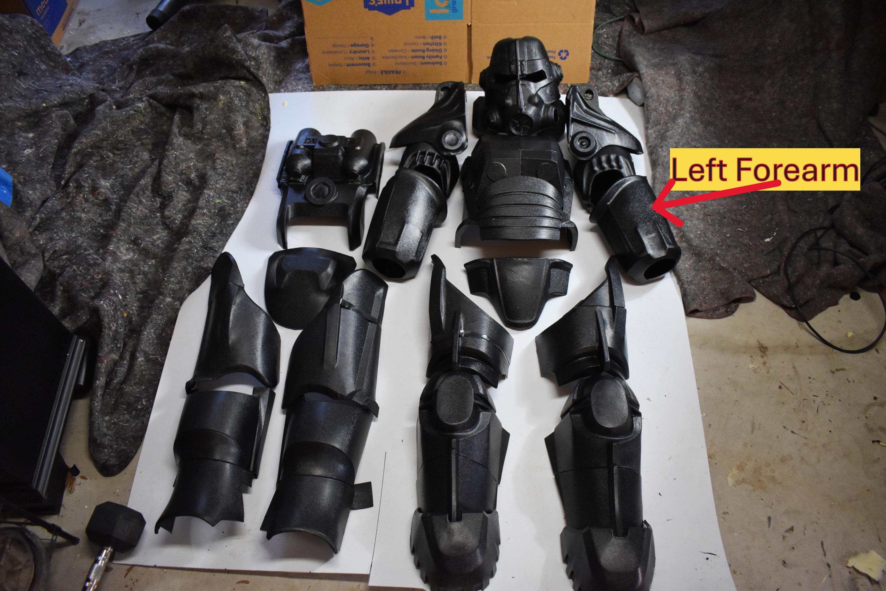 T-45D Power Armor Left Forearm  DIY Cosplay Kit (Unassembled) | Fallout-Inspired Vacuum-Formed ABS Shell